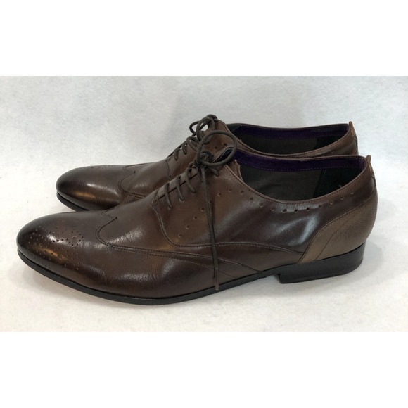 TED BAKER Mens Brown Leather Wingtip Oxford Shoes - Mens Size 13 - Pre-Owned main image 3
